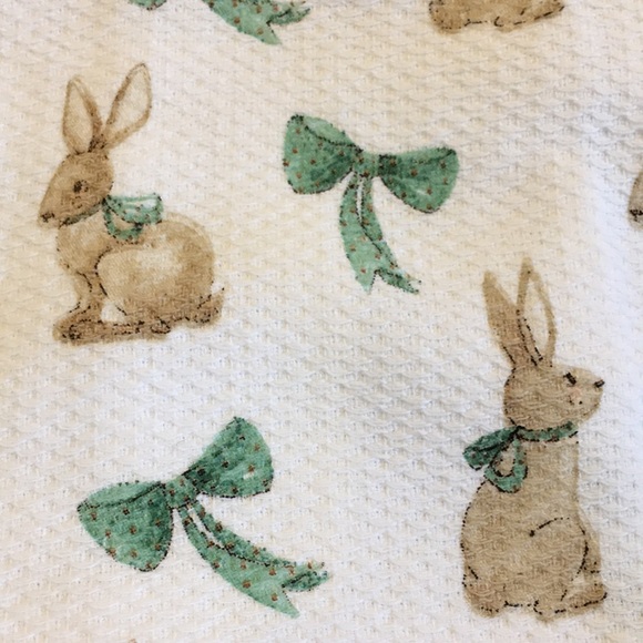 Bunnies All Over Spring Easter Kitchen Towels Set of Two NWT Cotton 18”x28” - Picture 3 of 15
